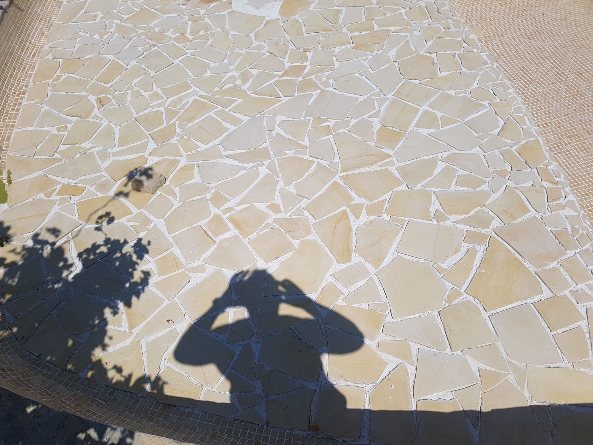 Pool flagstone detail work